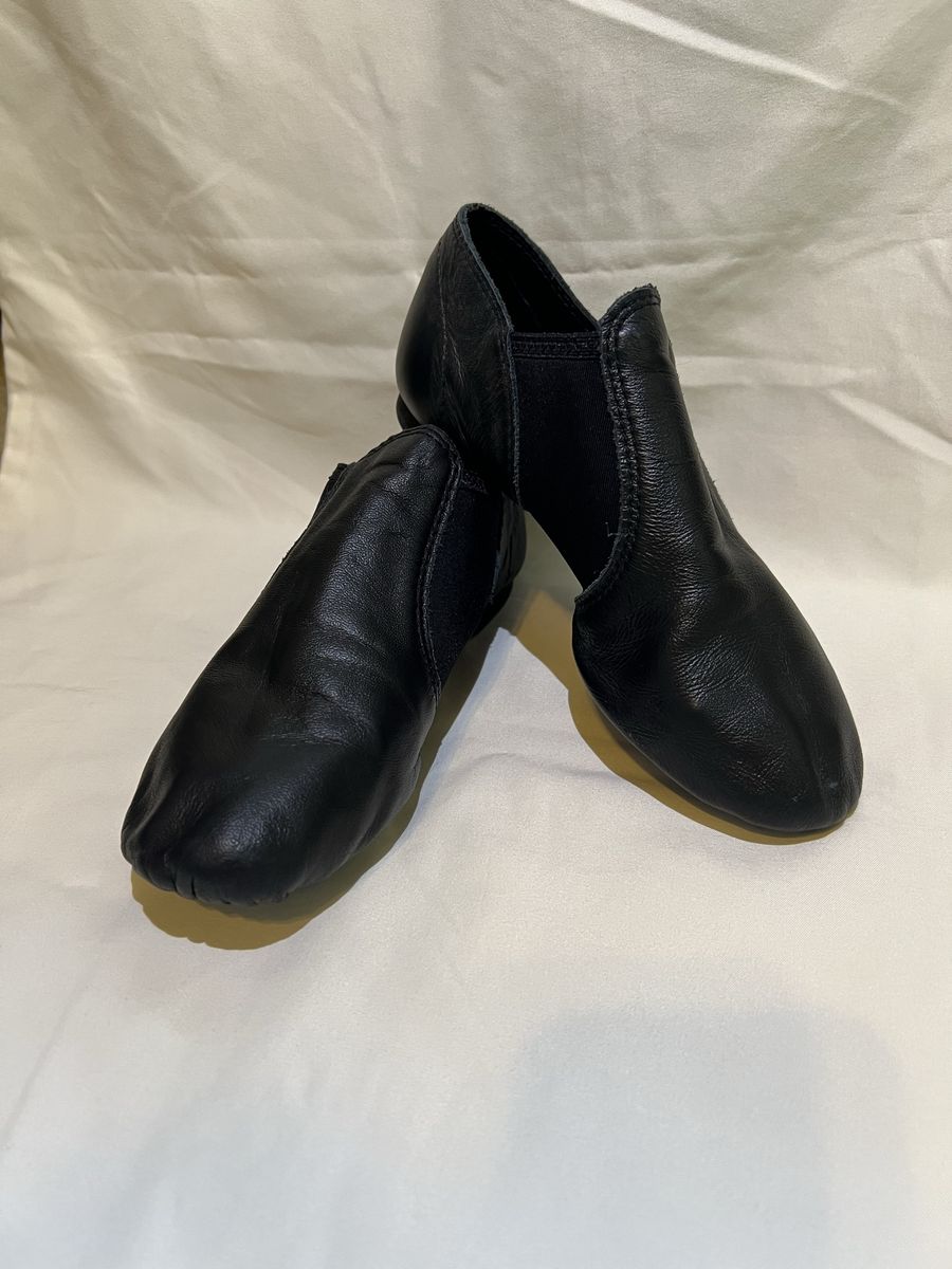 Kids Black Leather Jazz Shoes