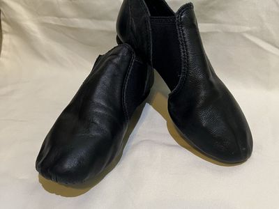 Kids Black Leather Jazz Shoes