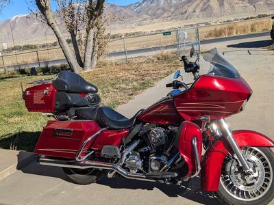Harley Davidson Road Glide Ultra FLTRU 2013 Red Touring Motorcycle with Top Case