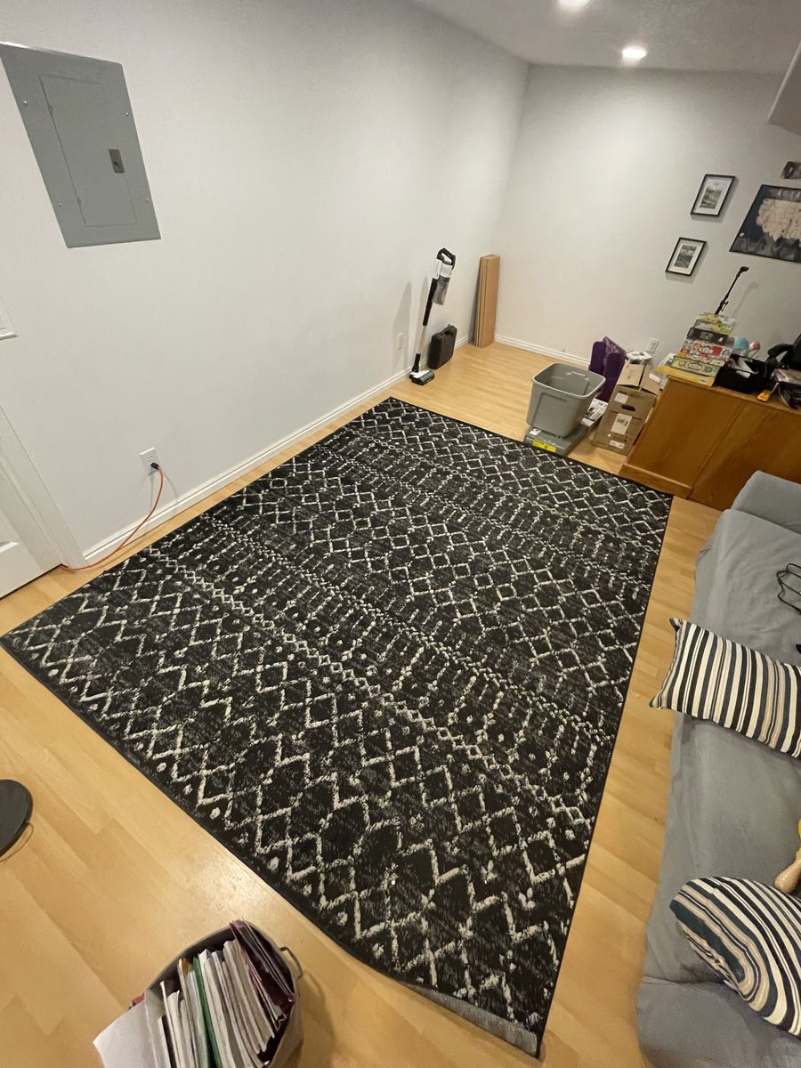 8x10 Rug - Black and White Patterned