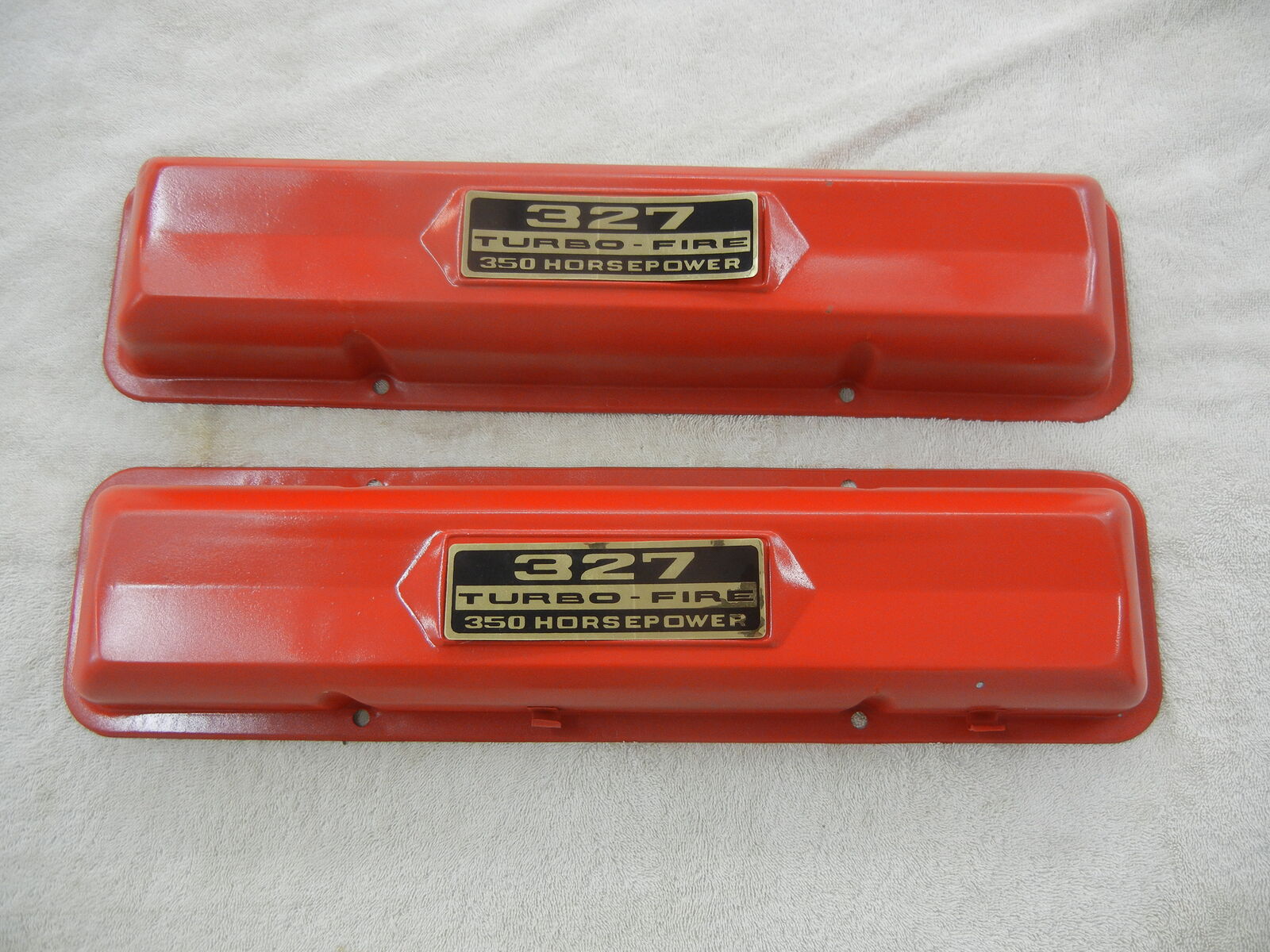 Chevy Small Block Flat top Valve  Covers with New 327 Emblems