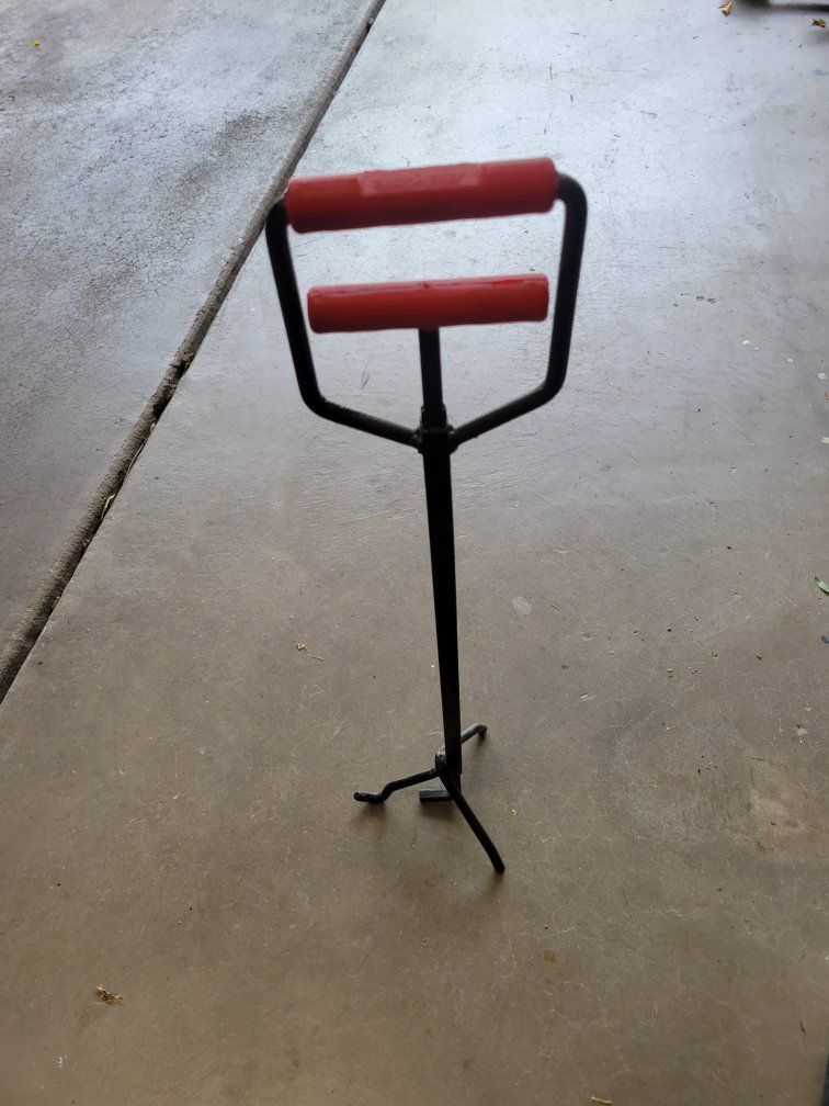 Cast Iron Dutch Oven Lid Lifter with Red Handles - Heavy Duty Cooking Tool