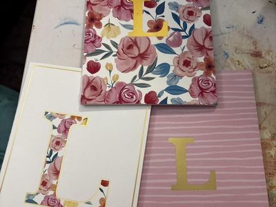 Monogram 'L' Floral & Striped Notebooks - Set of 3, Unused