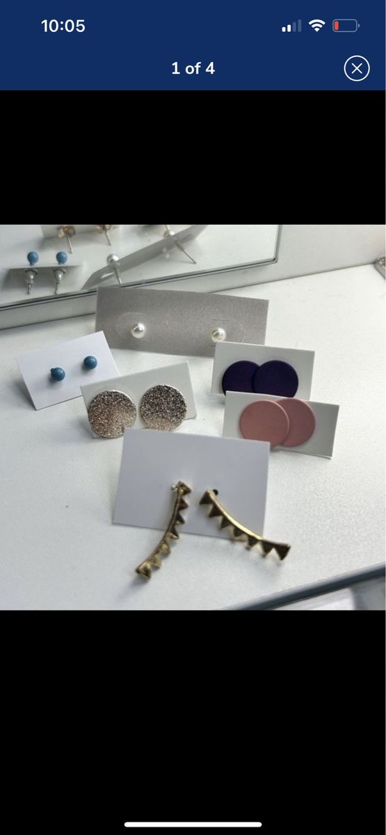 Assorted Earrings Lot - Studs, Feather Drop, Chain & rings