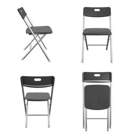 Mainstays Folding Chair, Resin Seat/Back, 4-Pack