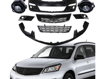 Front Bumper Fascia Kit for Chevy Traverse 2013-2017 - Includes Grille, Fog Lights, Bezels