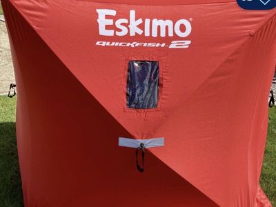 Eskimo QuickFish 2 Ice Fishing Shelter Pop-Up Tent - Portable 2-Person Red