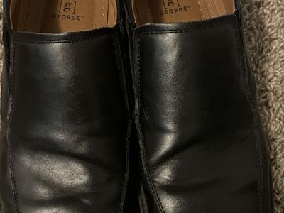 George Men's Black Slip-On Dress Shoes Size 9.5 - Work, Formal, Casual