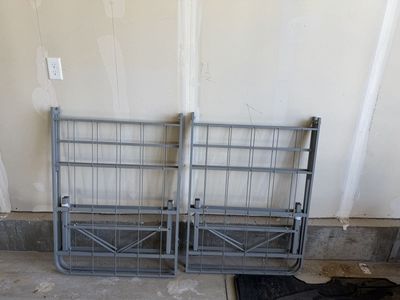 Metal Bed Frame (2) - Twin Size, Gray, Folding, Easy Storage