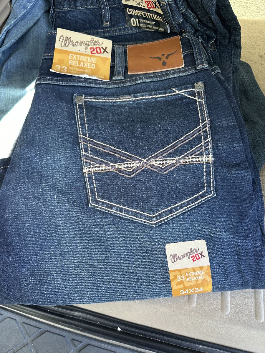 Wrangler 20X Competition 01 Extreme Relaxed Jeans Men's 34x34 Dark Wash New with Tags