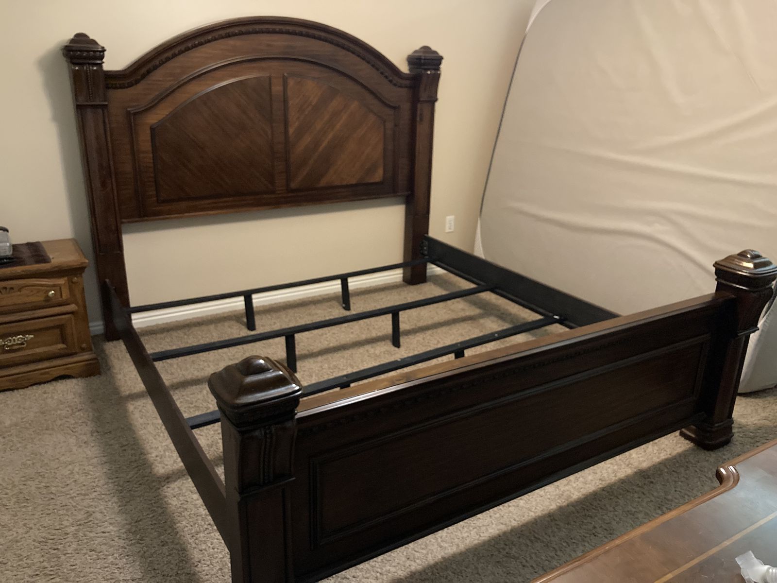 Kings size bed frame and mattress
