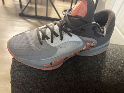 Nike Giannis Immortality 2 Basketball Shoes - Grey, White & Orange - Men's/Youth . size.10.5