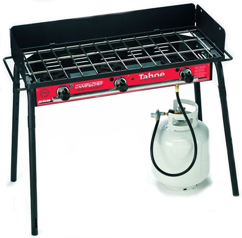 Camp chef Tahoe 3 burner cooker with grill 