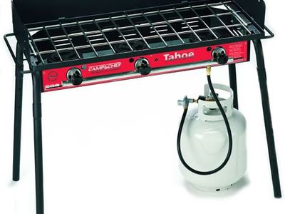 Camp chef Tahoe 3 burner cooker with grill