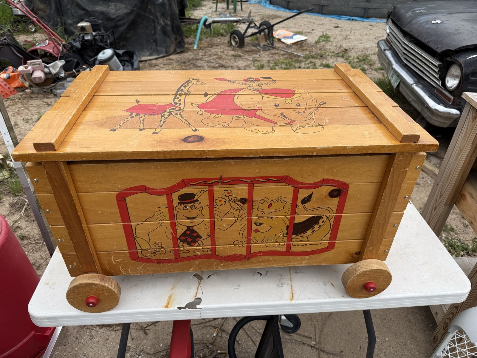 Vintage Wood Toy Box