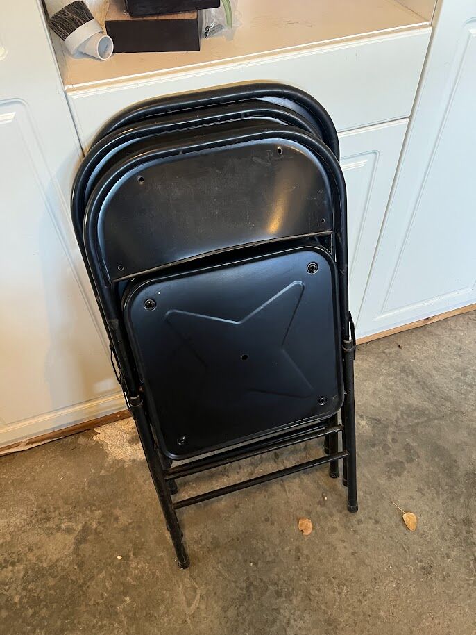3 Metal Folding Chairs