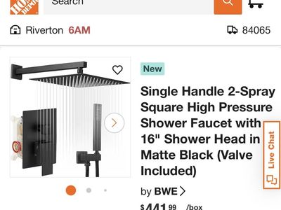 16” shower head with single handle spray