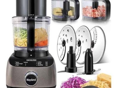 14-Cup Food Processor - 600W, 4 Speeds, Blends, Chops, Slices, Shreds, Doughs
