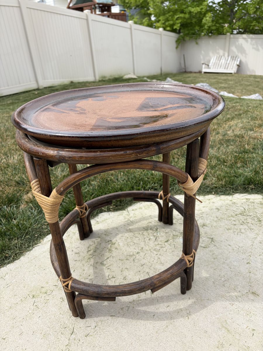 Vintage Bamboo side table