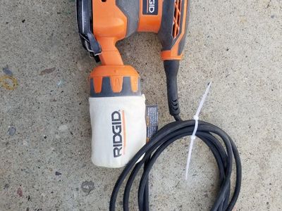 RIDGID Corded Electric Orbital Sander with Dust Bag - Orange & Black