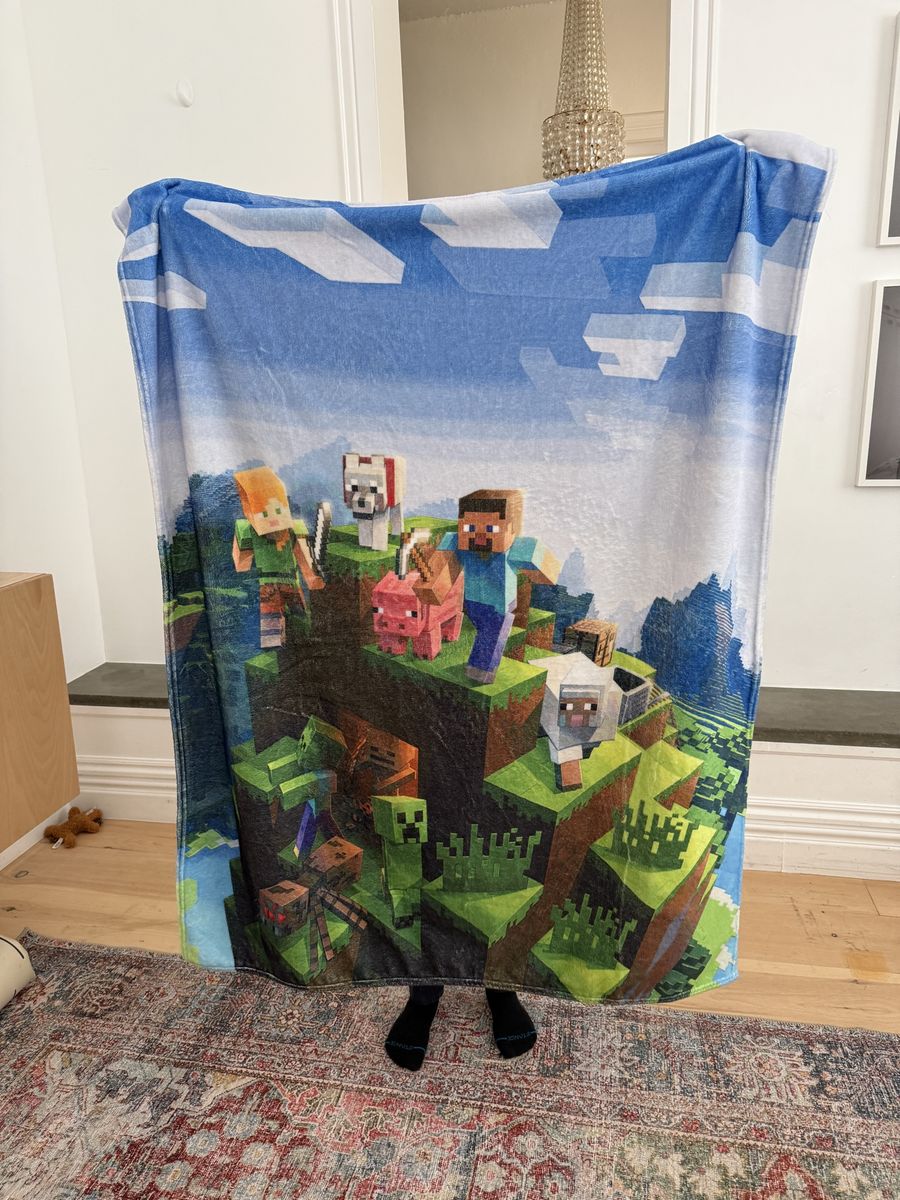 Minecraft Character Fleece Throw Blanket kids blanket