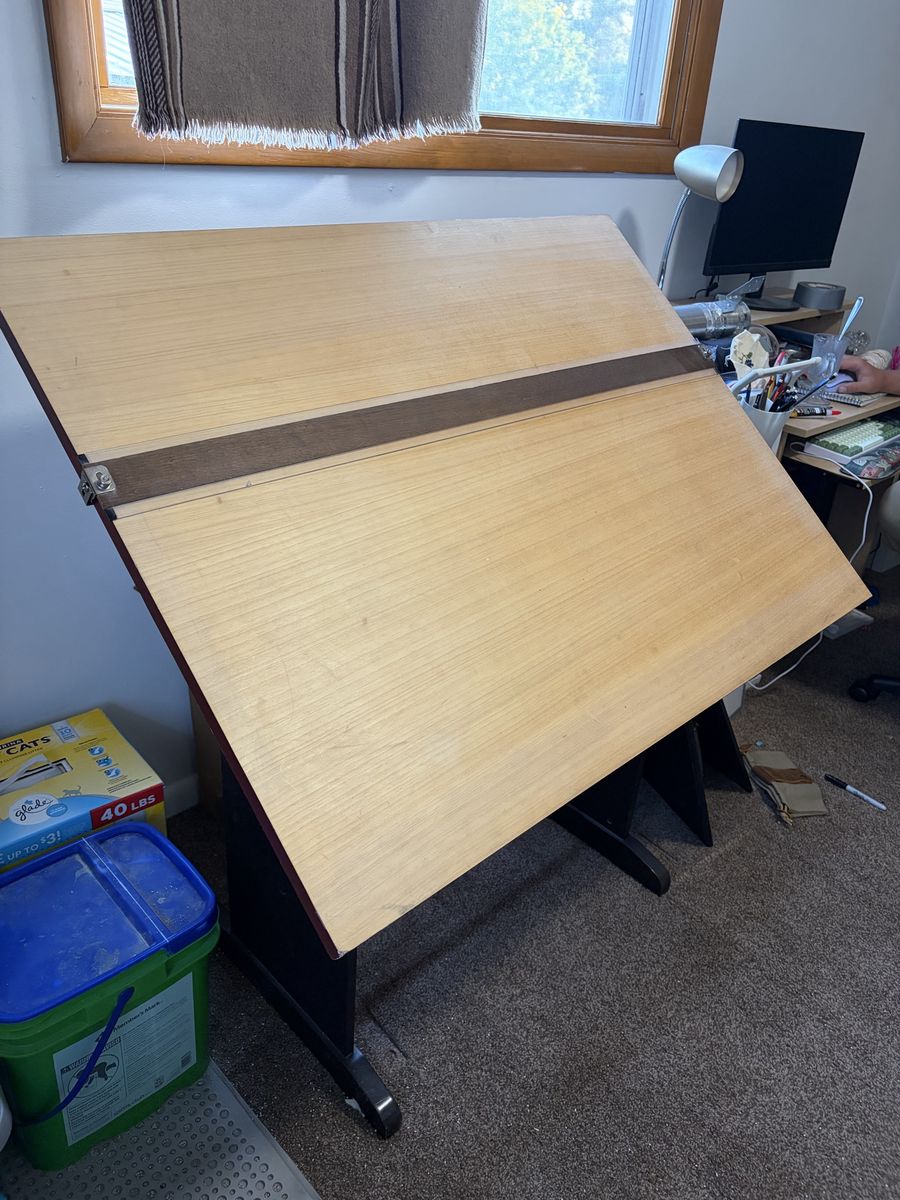 Adjustable Drafting Table with Parallel Bar