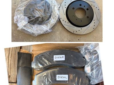 Brand new MotorbyMotor Front Drilled & Slotted Brake Rotors D1414-R/L with Brake Pads