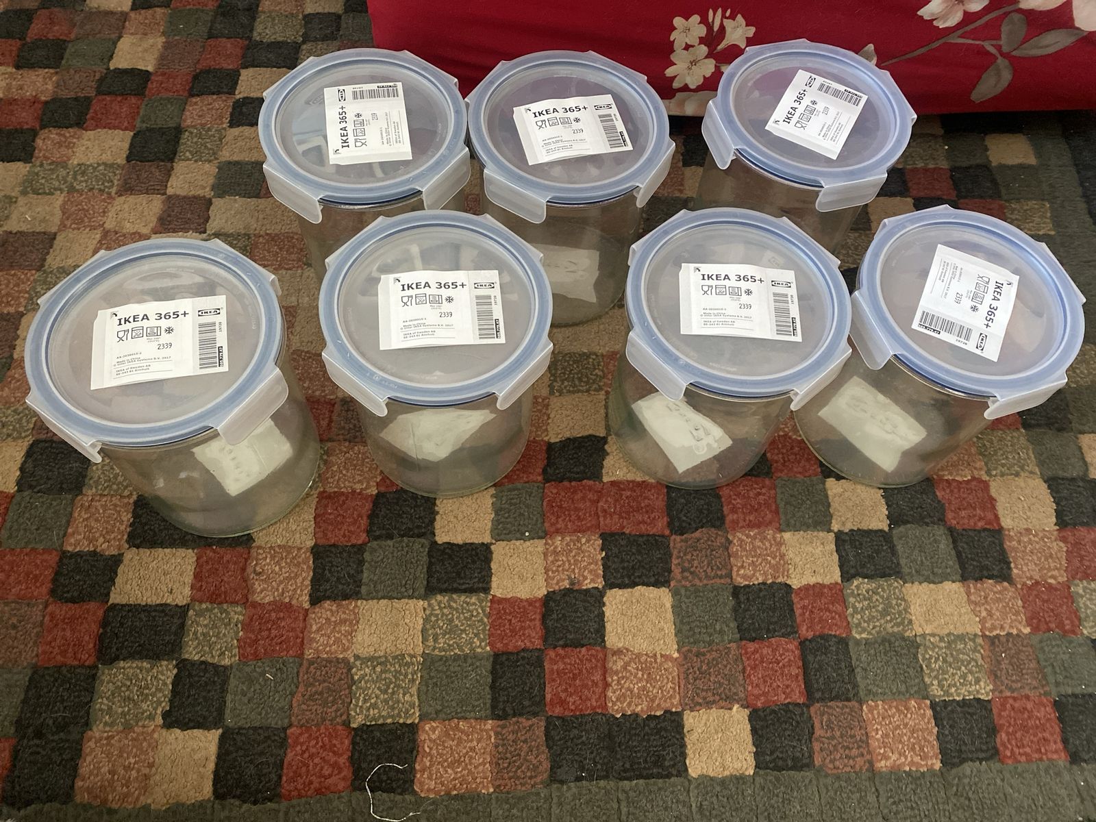 IKEA 365+ Food Containers with Lids - Glass, Round, 2339 Model, Set of 7