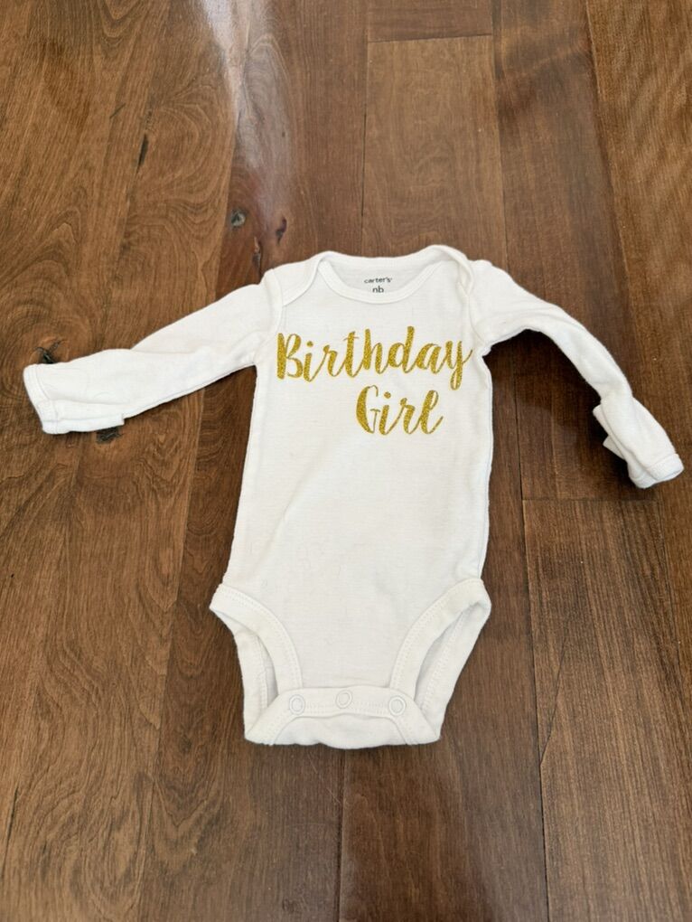 Carter's Newborn Birthday Girl Onesie New!