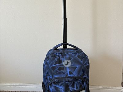 J World Sunrise Kids Rolling Backpack with Wheels for Girls Boys, Roller Bookbag for School, 18 x 13 x 9 Inches, Disco