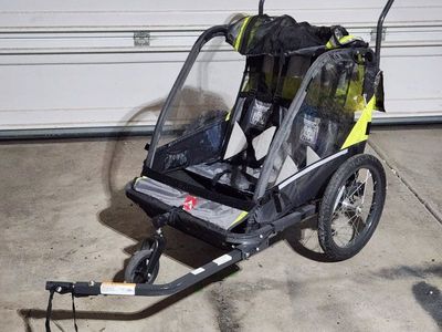 Allen Sports Bike Trailer/Jogger Stroller for Kids, 2-in-1 Design, Double Seat, Yellow/Black
