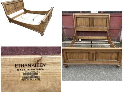 Beautiful Vintage Ethan Allen New Country Collection King Size Sleigh Bed