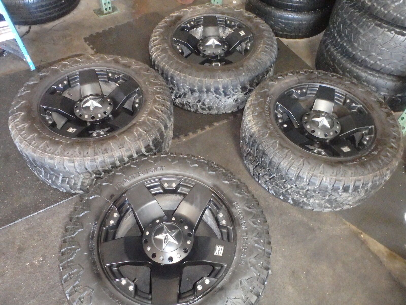 SET OF USED XD WHEELS 20 INCH 20X10 5X5.5- 5X150AND TIRES 35X12.50R20