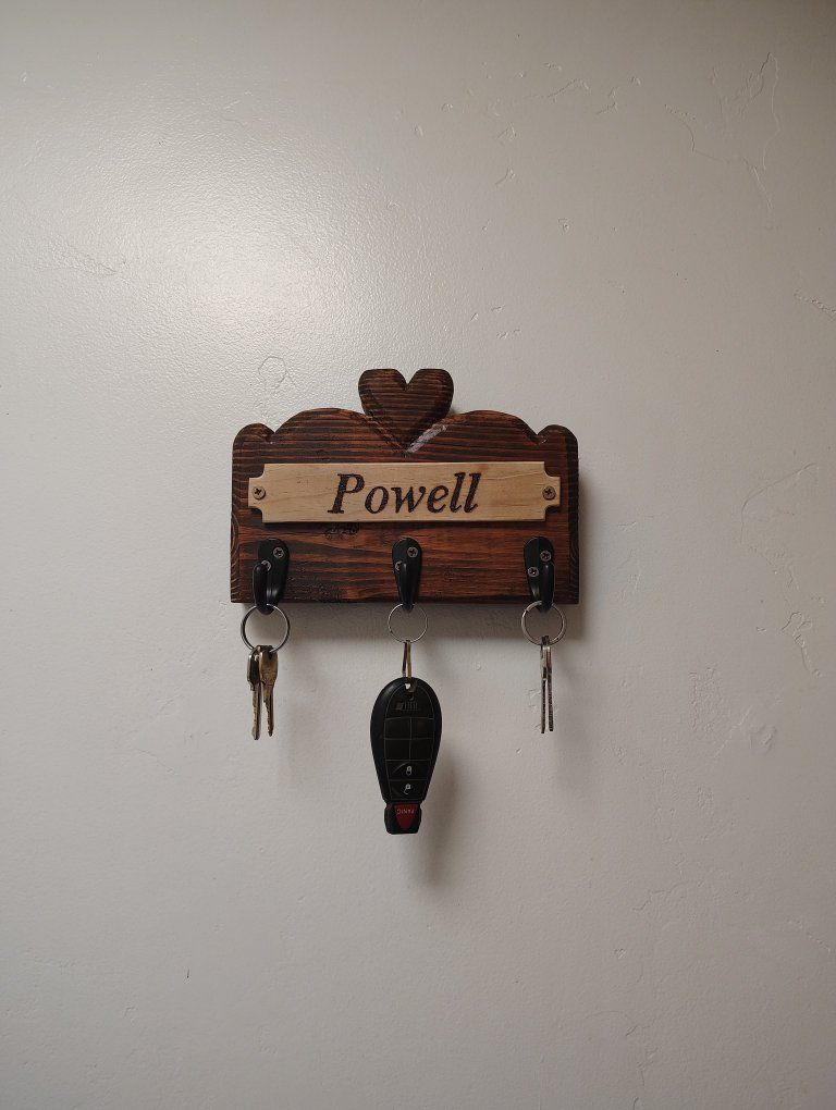Rustic Personalized Wooden Key Holder | Handcrafted Wall Key Rack | Custom Family Name Sign | Reclaimed Wood Entryway Organizer