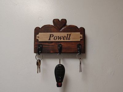 Rustic Personalized Wooden Key Holder | Handcrafted Wall Key Rack | Custom Family Name Sign | Reclaimed Wood Entryway Organizer