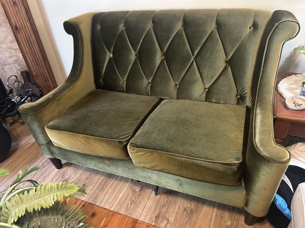 Green Velvet Loveseat
