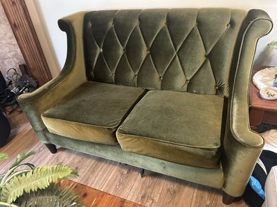 Green Velvet Loveseat