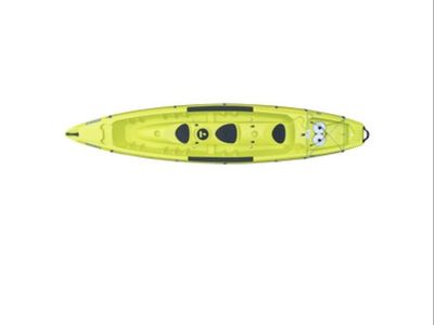 TAHE Borneo 13' 5" Sit-On-Top Kayak - 1-2 Person + Child. Includes paddles, seat and brand new cart for transport.