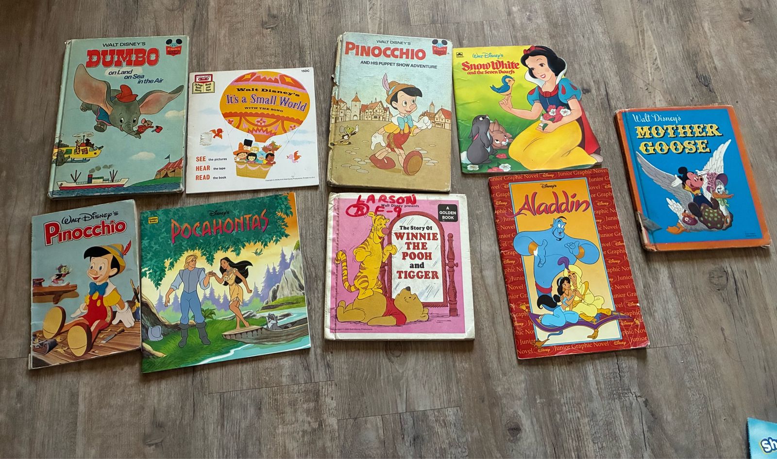 Lot of 9 Vintage Vintage Walt Disney Children's Books Bundle Dumbo Pinocchio Pocahontas, boom