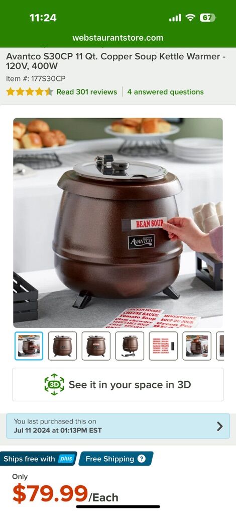 Copper Soup Kettle Warmer