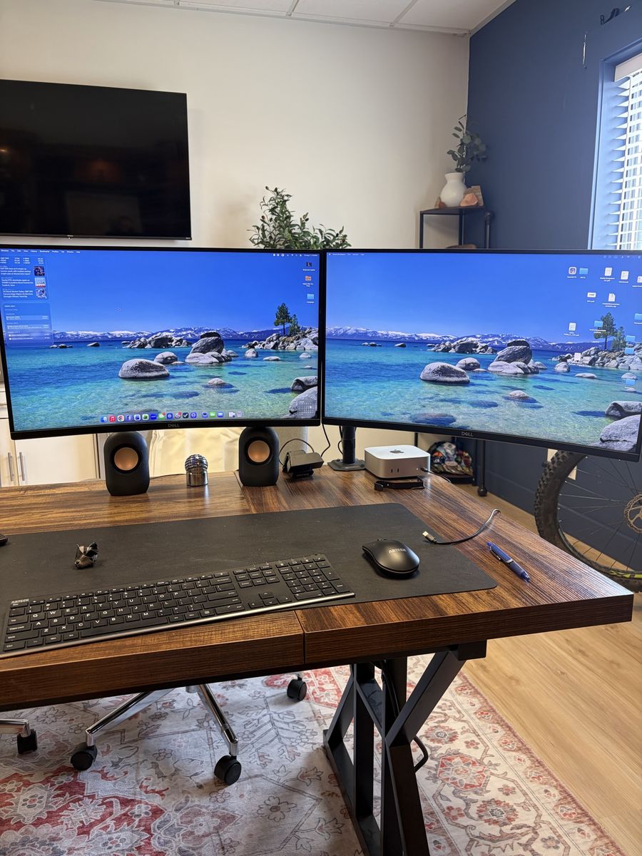 Pair of Dell S2722DGM 27-Inch Curved Gaming Monitors with Dual Monitor Stand Mount