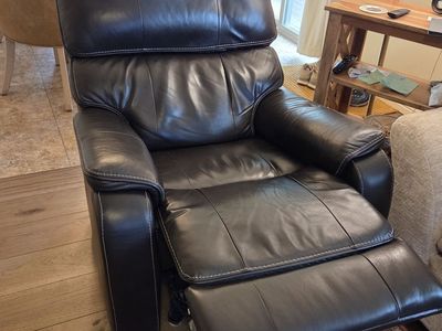 Dark chocolate brown leather recliner