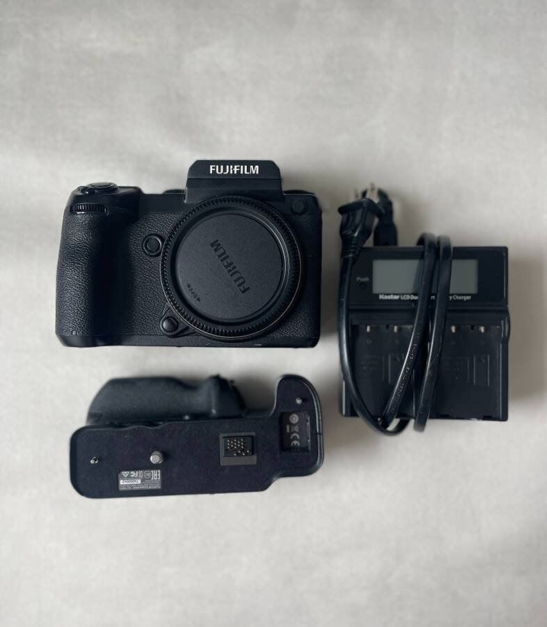 Fujfilm GFX 50S w/ vertical grip camera