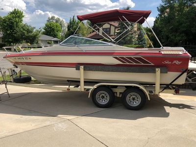 1 987 SEA RAY SEVILLE 21 CUDDY, CLEAN SOLID, + ALUMINUM CANOPY INCLUDED