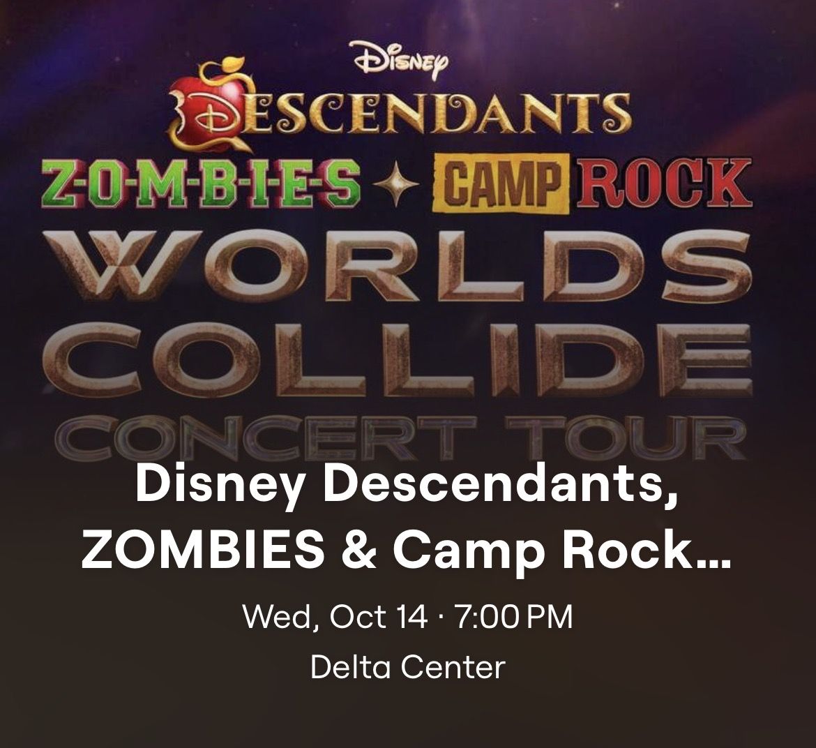 Disney Descendants, Zombies, & Camprock: Worlds Collide concert tour