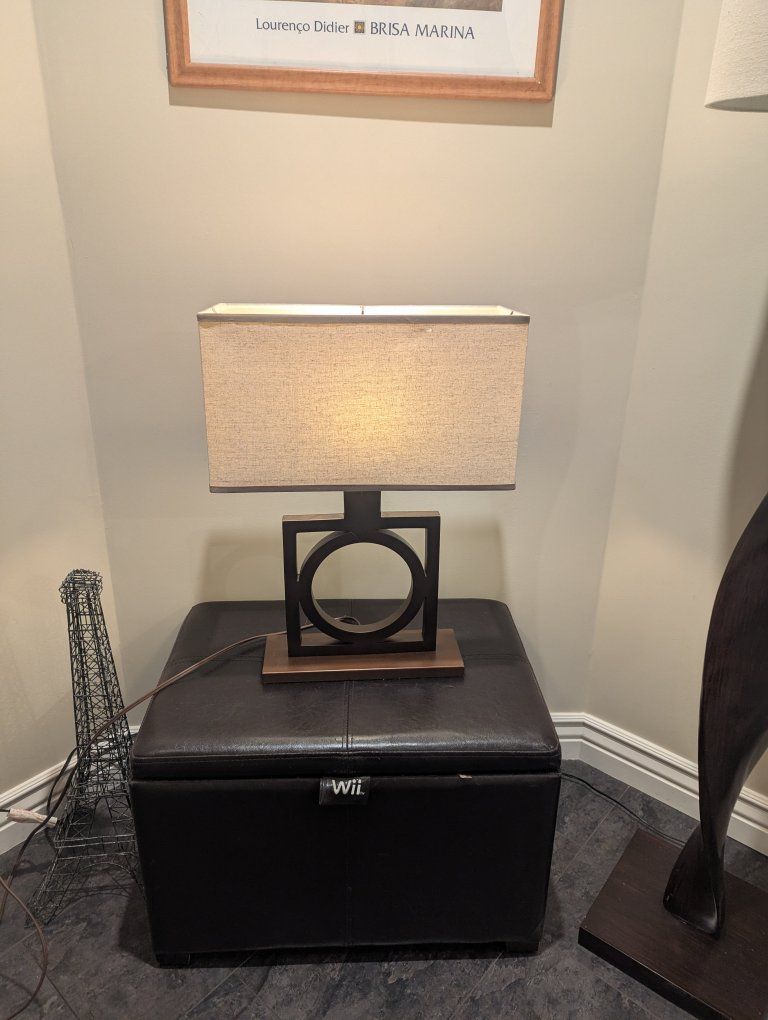 Modern Geometric Table Lamp with Rectangular Shade