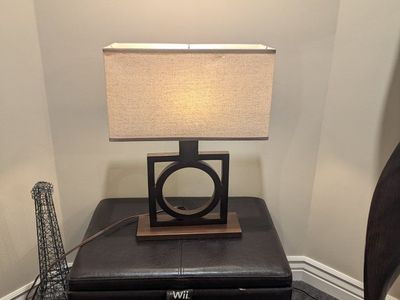 Modern Geometric Table Lamp with Rectangular Shade