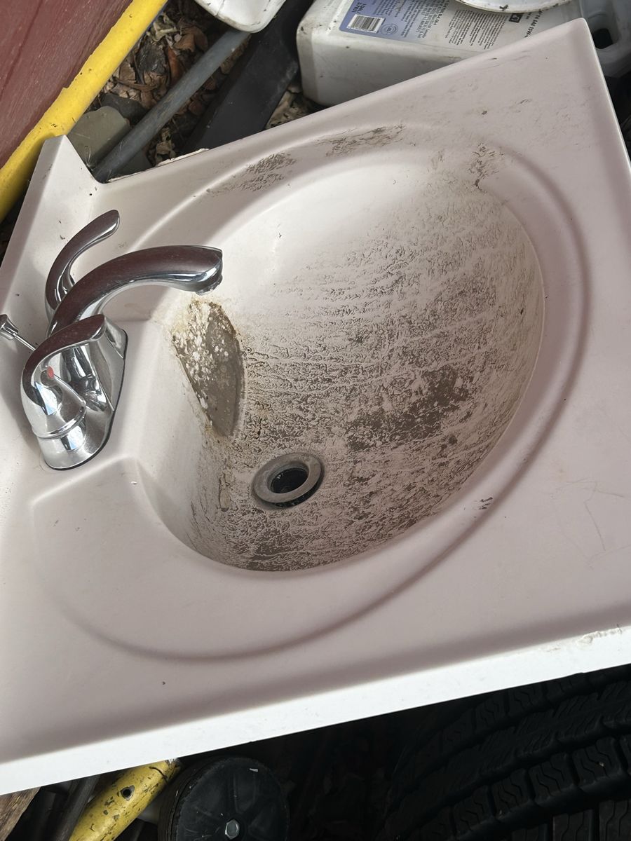 Used Bathroom Vanity Sink Top with Chrome Faucet