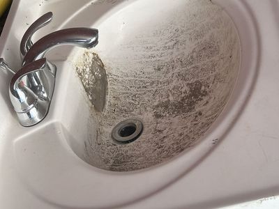 Used Bathroom Vanity Sink Top with Chrome Faucet