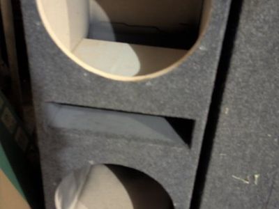 Dual Subwoofer Enclosure Speaker Box - Used Carpeted Audio Box 12"